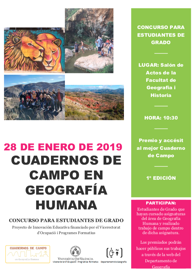Premios a los mejores Cuadernos de Campo en Geografía Humana